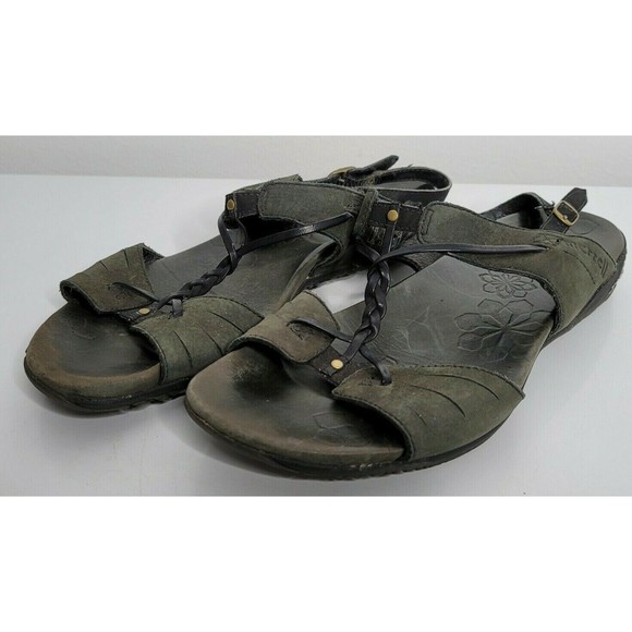 Merrell Shoes - MERRELL Womens Size 7 Braided Black Slip‎ On Strappy Sandals Shoes